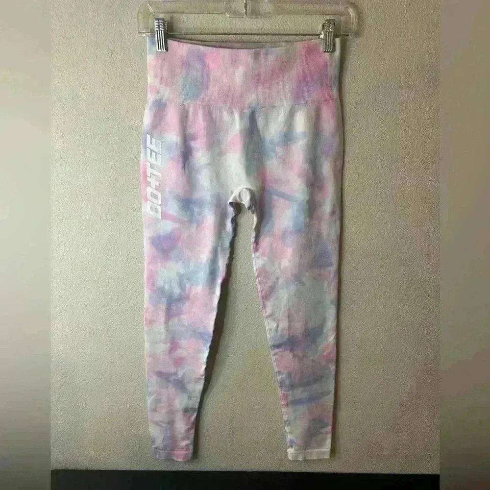 Bo + Tee ENERGY Seamless Full Length Leggings In Tie Dye Sz M